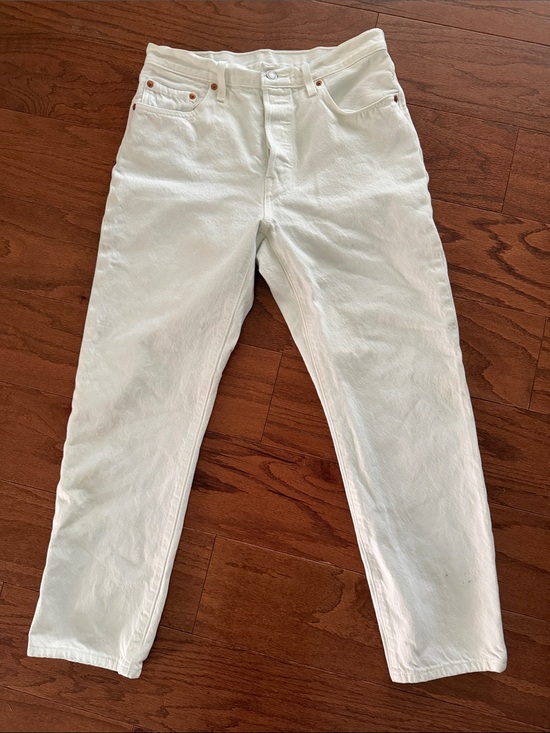 Levi's Denim - White Ankle Crop Women's Jeans - Clean Straight Fit